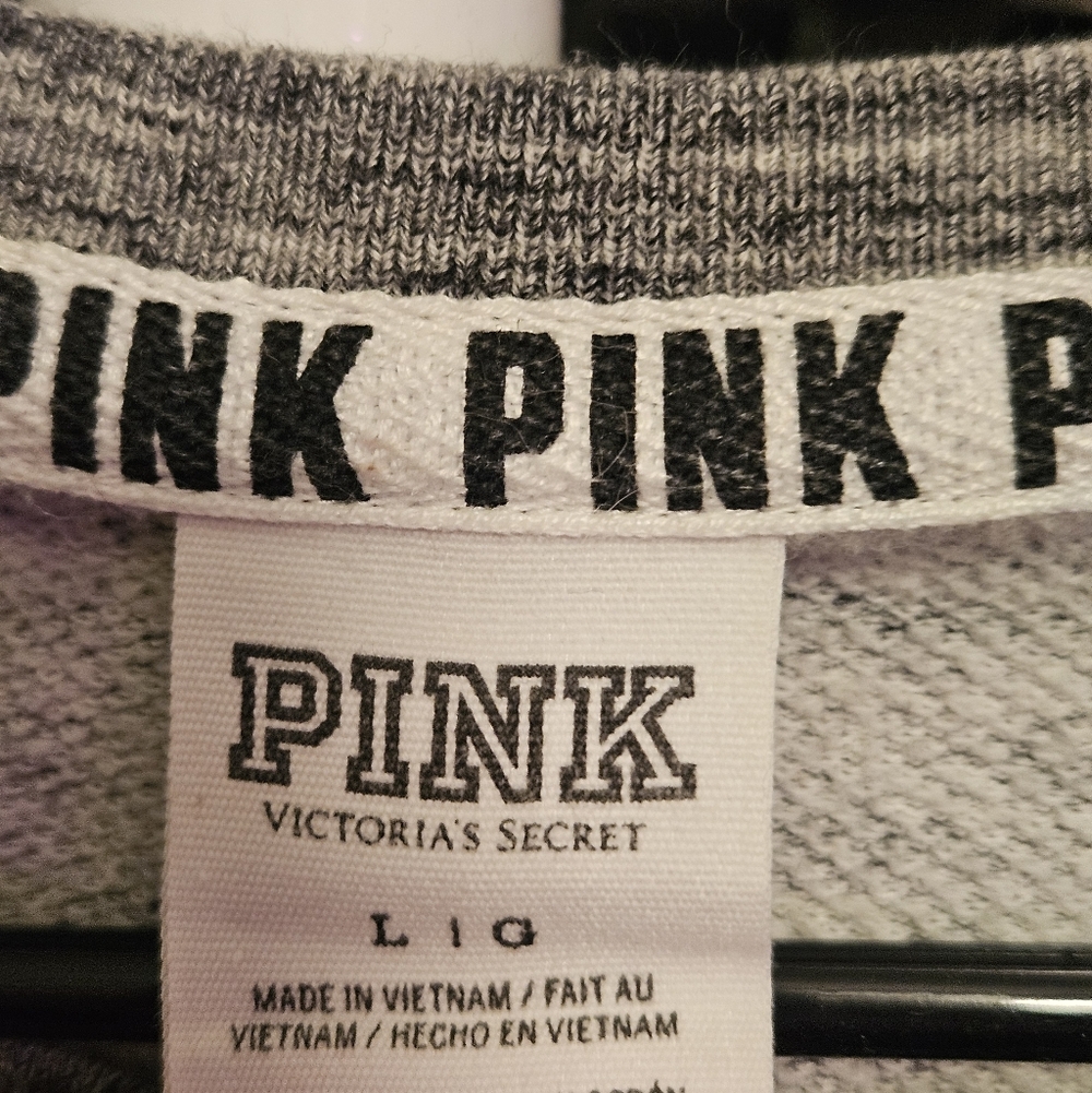 PINK Victorias Secret Logo Sweatshirt Tropical Hibiscus Print - Picture 4 of 6